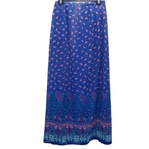Truth NYC Blue Maxi Skirt Size M Chiffon Paisley